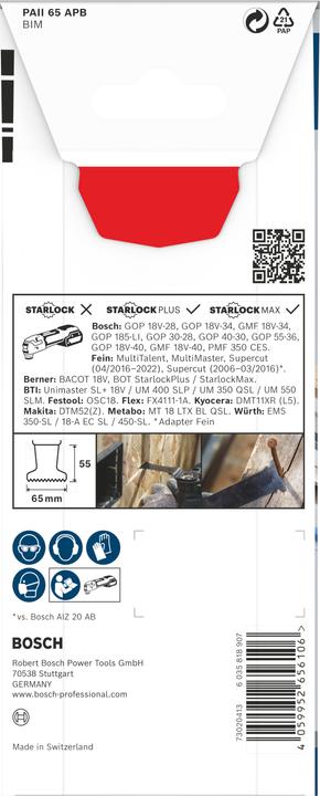 Produktbild Bosch Professional Zubehör PRO PAII 65 APB Blatt für Multifunktionswerkzeuge, 65 x 55 mm