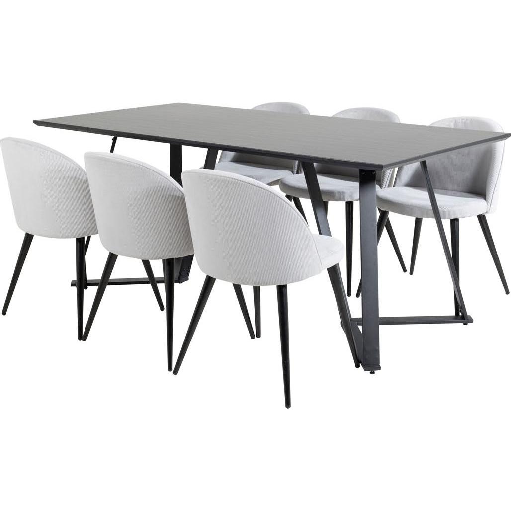 Ebuy24, Esstisch, Essgruppe Marina 23 (7-teilig) (90 x 90 x 75 cm)