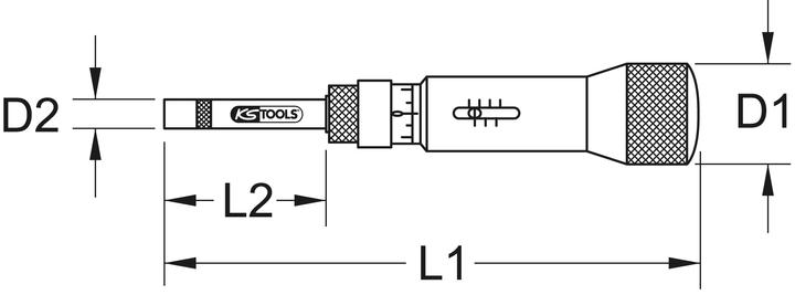 Actual product image KS Tools 1/4" ESD torque screwdriver micrometer scale, scale (mech.), 400-1000 cNm (1/4", 400 Nm, 1000 Nm)