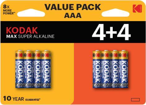 Kodak Max Alkaline AAA LR3 (8 Stk., AAA)
