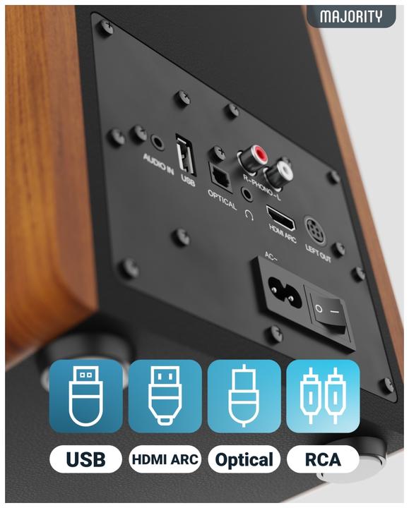 Image du produit Majority D100 Aktiv Regal-Lautsprecher (100 W)