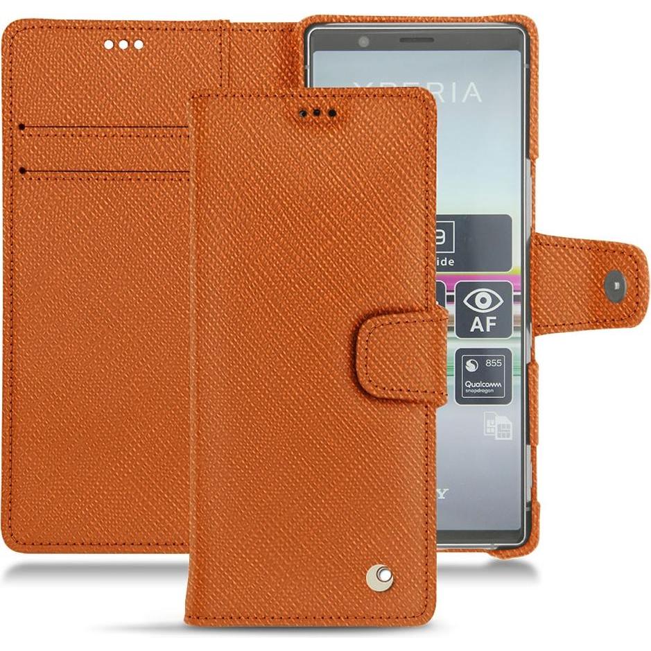 Noreve Lederschutzhülle (Sony Xperia 5), Smartphone Hülle, Orange