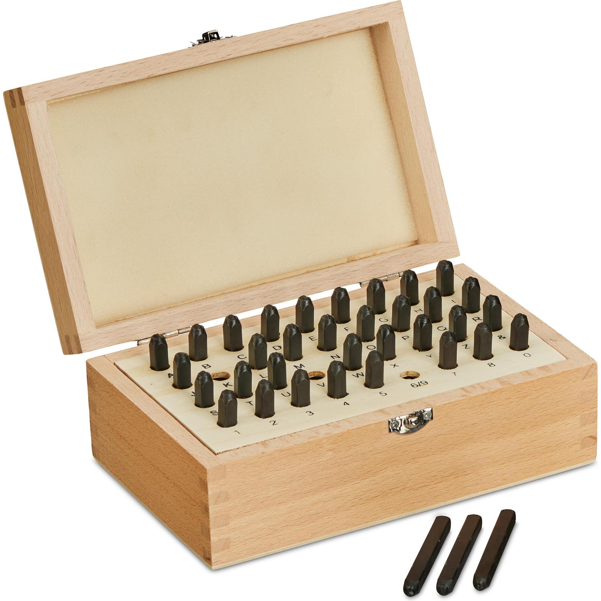 Thumbnail - Relaxdays, Stanzwerkzeug, 36-tlg. Schlagbuchstaben-Set