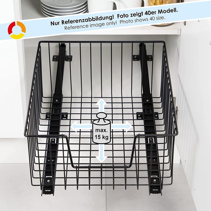 Image du produit Bremermann Armoire à paniers coulissants, noir