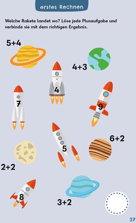 Actual product image Rechenrätsel für mutige Kinder - Abenteuer Weltraum (German, Janine corner, Ulrike Rogler, 2024)