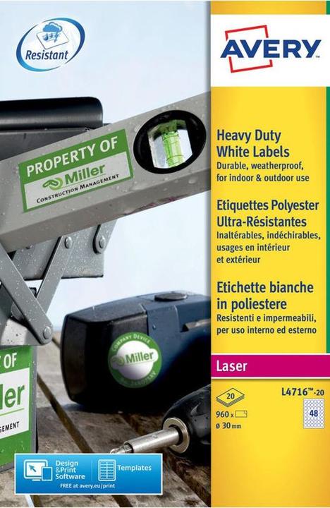Image du produit Avery Étiquettes résistantes aux intempéries