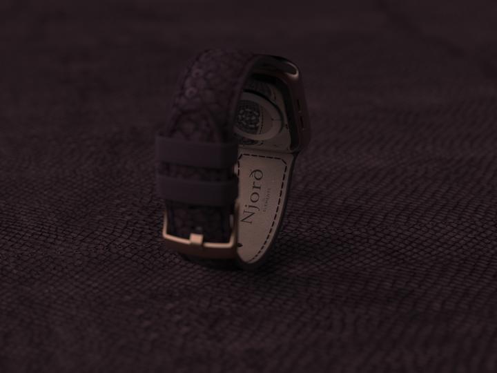 Immagine prodotto Njord Cinturino Per Orologio Eldur (41 mm, 40 mm, Pelle Vegan, Silicone, Pelle di salmone vegana)