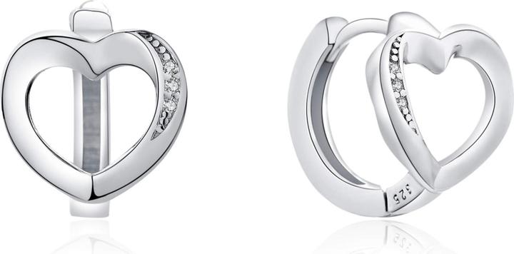 Moiss Gentle silver earrings with heart E0000166 (L)