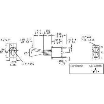 Thumbnail - Velleman Vertical Toggle Switch Spdt On-Off-On, Taster + Schalter