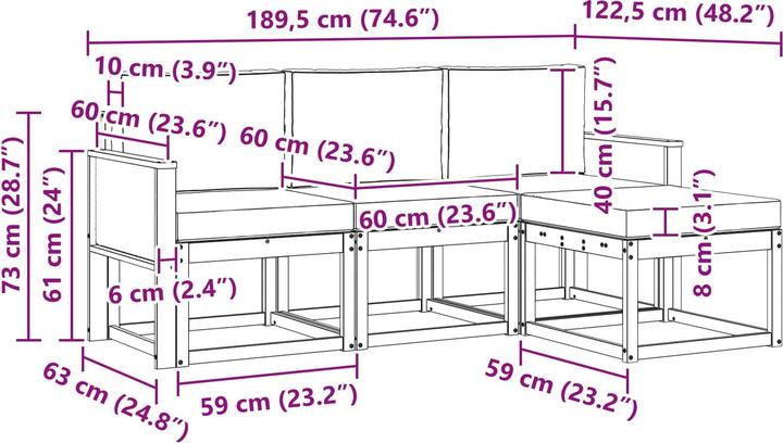 Produktbild vidaXL Outdoor-Sofa