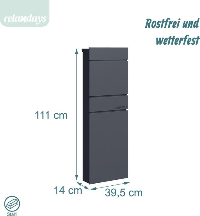Actual product image Relaxdays postbox