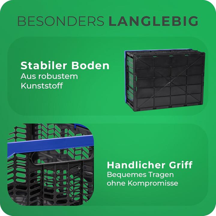 Actual product image Novaliv Folding boxes foldable sturdy 4x 30L blue black baskets shopping box folding boxes set carrying box