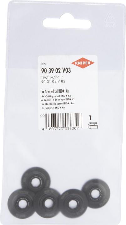 Image du produit Knipex 5 x Mollette de coupe INOX Cu pour.TubiX 90 31 02 (Lame de rechange)