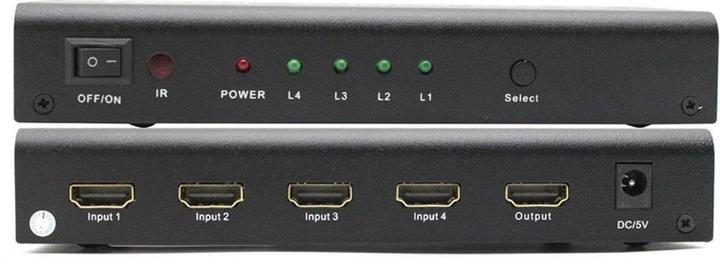 Actual product image PremiumCord HDMI switch 4:1 s audio výstupy ( stereo, Toslink, coaxial )