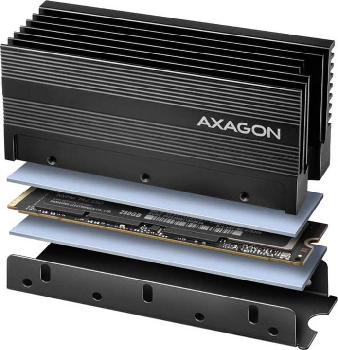 Actual product image Axagon CLR-M2XL passive - M.2 SSD, 2280 - Aluminium heatspreader with cooling fins