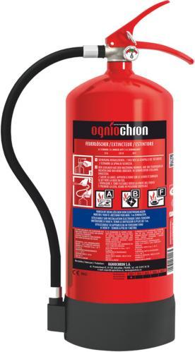 Ogniochron Extincteur à mousse 6l ABF avec manomètre (A, B, F)