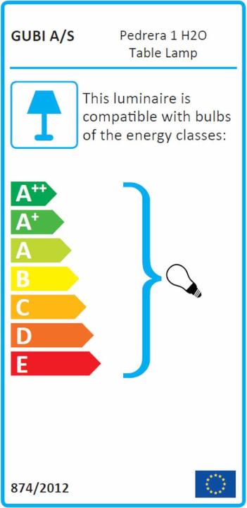 Energy Label Gubi Pedrera PD1 table lamp (470 lm, E27)