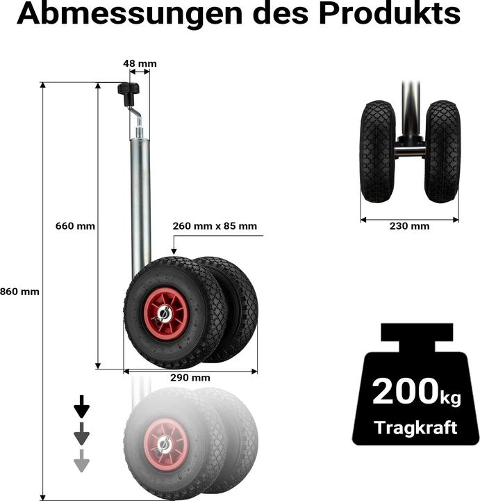 Actual product image Wiltec Double support wheel