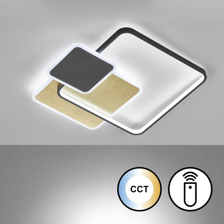 Actual product image Fischer & Honsel Honsel Tomo LED ceiling light 45.7W Tunable white controllable dimmable sand black + remote control