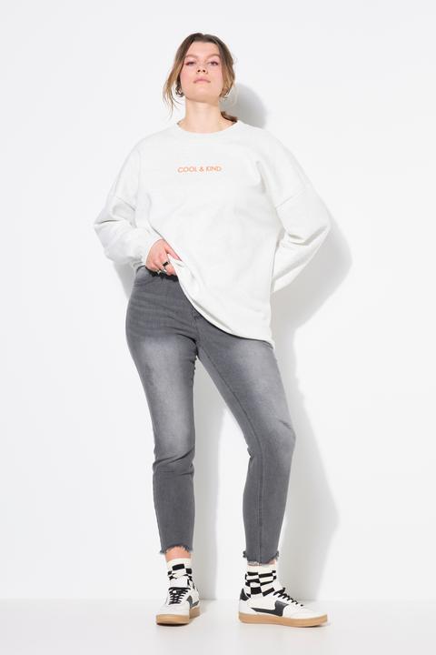 Actual product image Studio Untold Distressed Fringed Hem Elastic Waist Skinny Jeans (44)