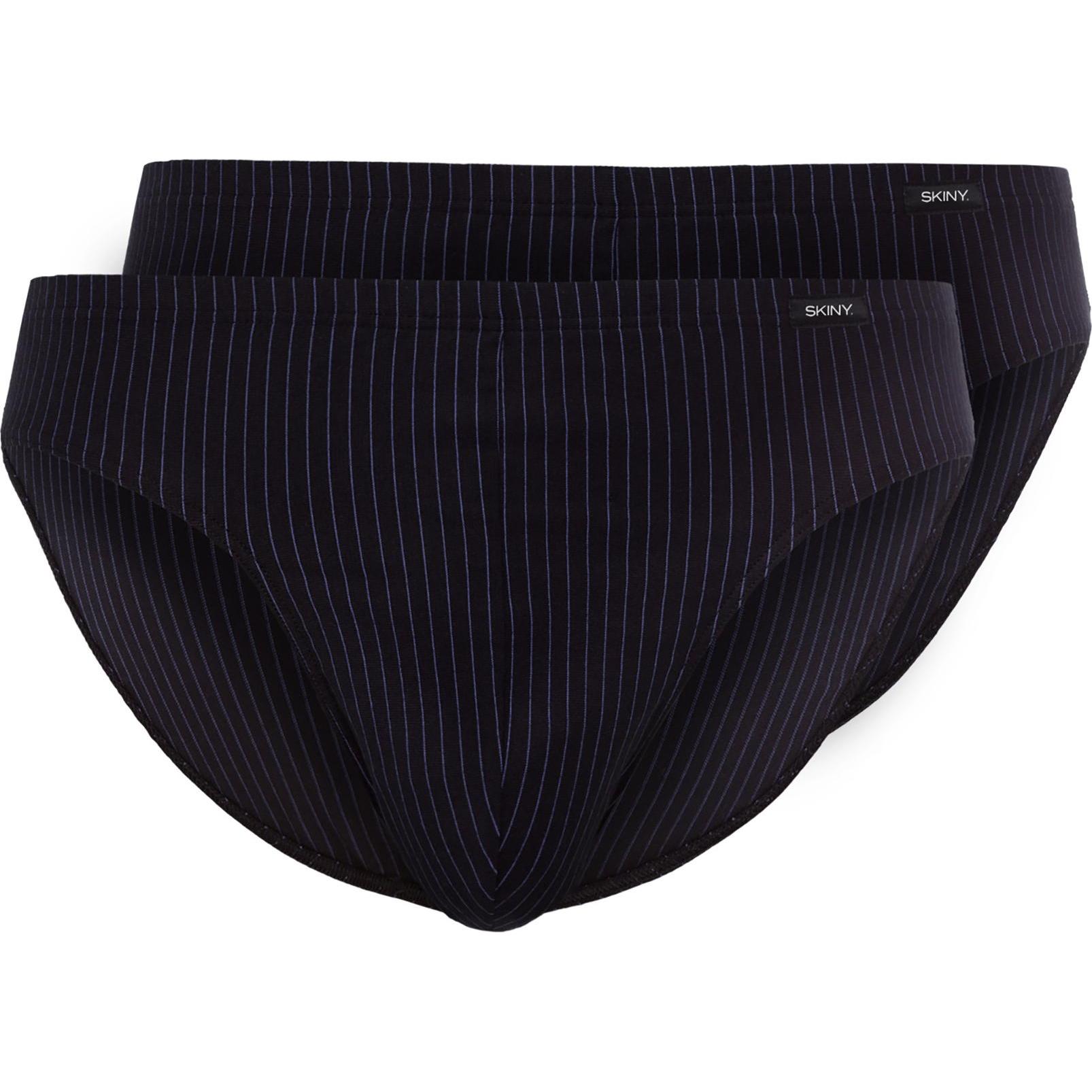 Skiny, Herren, Unterhosen, Slip Casual Figurbetont, Schwarz, (XXL, 2er Pack)