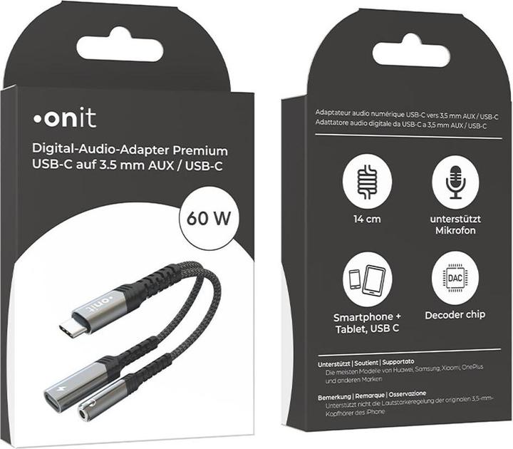 Actual product image Onit Digital-Audio-Adapter Premium USB-C auf 3.5 mm (USB-C, 3.5mm jack)