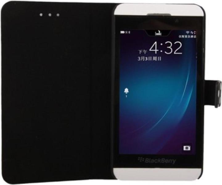 Produktbild König Design Schutzhülle Flip Hülle dünn für Handy BlackBerry Z10 Schwarz / Weiss (Blackberry Z10)