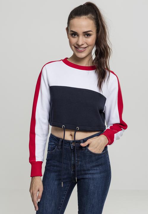 Actual product image Urban Classics Ladies Cropped 3-Tone Stripe Crew (XL)
