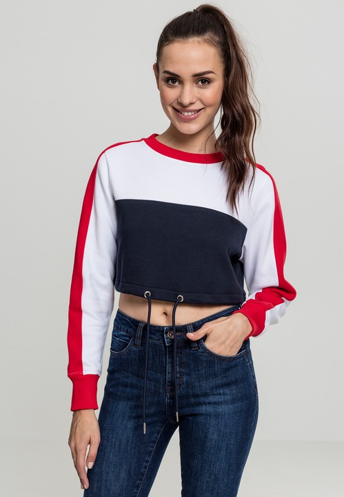 Produktbild Urban Classics Ladies Cropped 3-Tone Stripe Crew (XL)