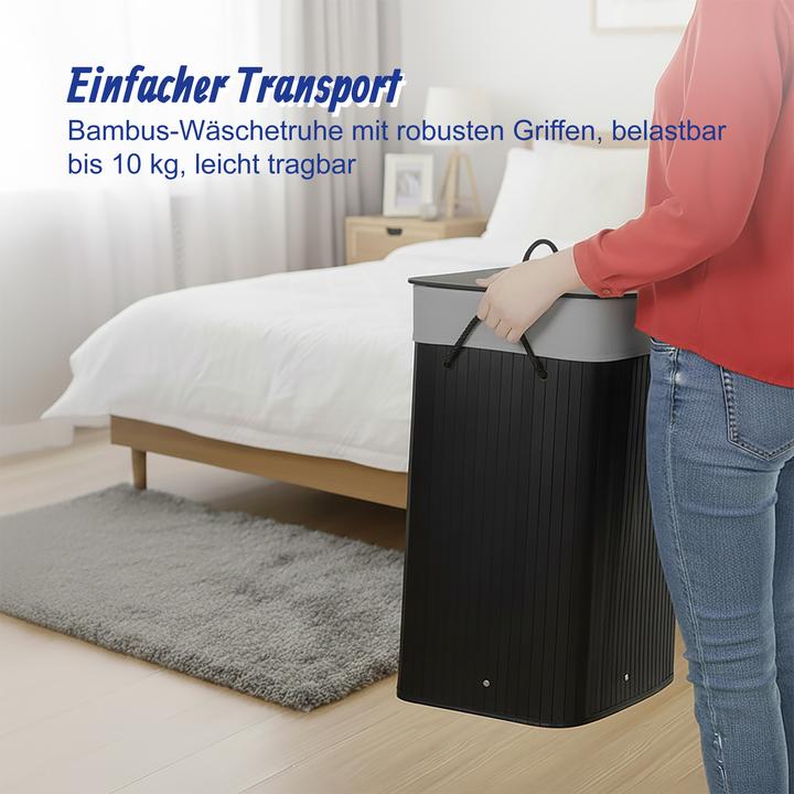 Actual product image Relaxdays Bamboo laundry bin (105 l)
