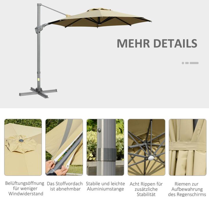 Actual product image Outsunny Parasol with adjustable tilt system (3 m)