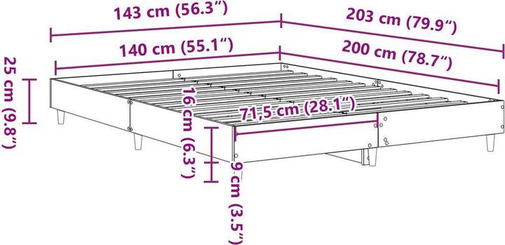 Image du produit vidaXL Plattformbett (140 x 200 cm)