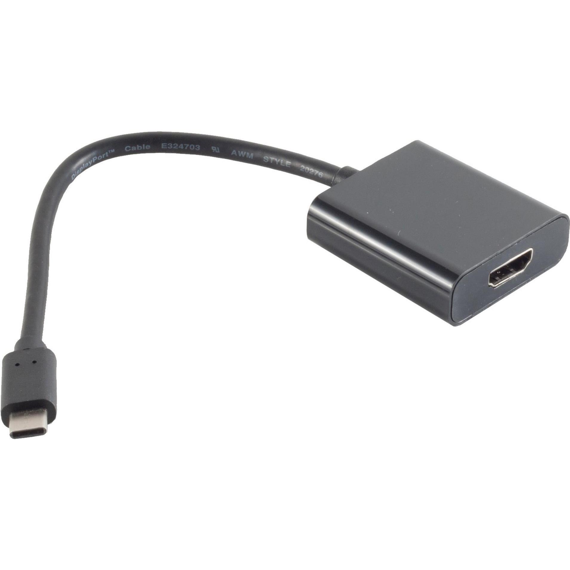 Shiverpeaks 14-05001 0.2m USB C HDMI Type A Standard Schwarz Videokabel-Adapter - Digital/Da (USB Typ-C, 20 cm), Data + ...