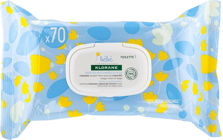 Klorane Gentle wet wipes with soothing calendula (70 Piece)