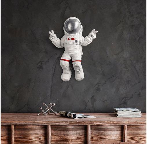 Immagine prodotto Wallxpert Decorazione da parete astronauta 35 x 48 cm, argento/bianco (35 x 48 cm)