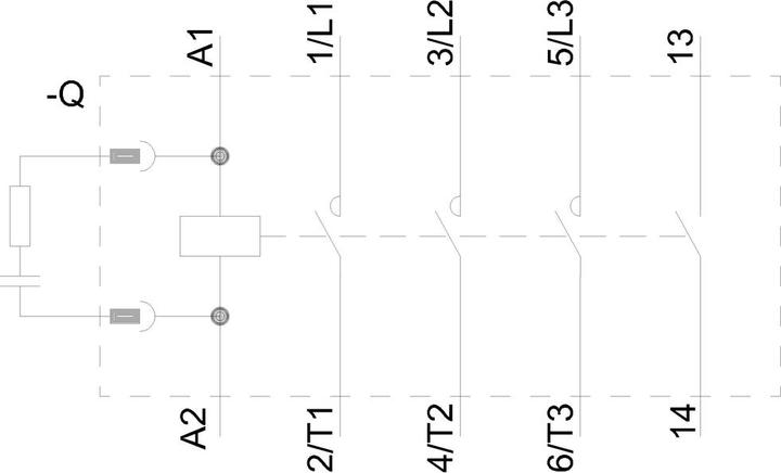 Produktbild Siemens Schütz, AC-3e, 16 A/7,5 kW/400V, 3-polig, AC 230V, 50/60Hz, 1S, Federzugansch... 3RT20182EP01