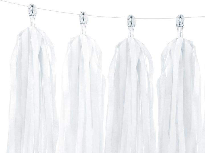 Produktbild Partydeco Girlande Pompons Weiss (1 Stück)