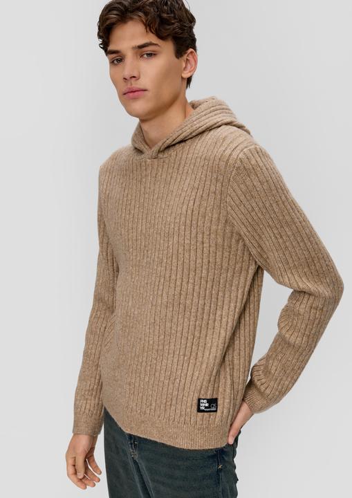 Actual product image s.Oliver Strickpullover Strick-Hoodie mit Rippstruktur (XXL)