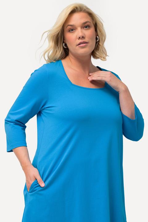Produktbild Ulla Popken Longshirt, A-Linie, Carré-Ausschnitt, 3/4-Arm (56)