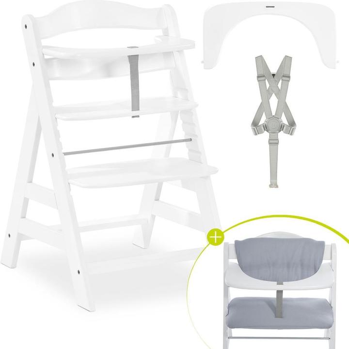 Produktbild Hauck Hochstühle Hochstuhl Alpha Plus White - im Sparset inkl. (Treppenhochstuhl)