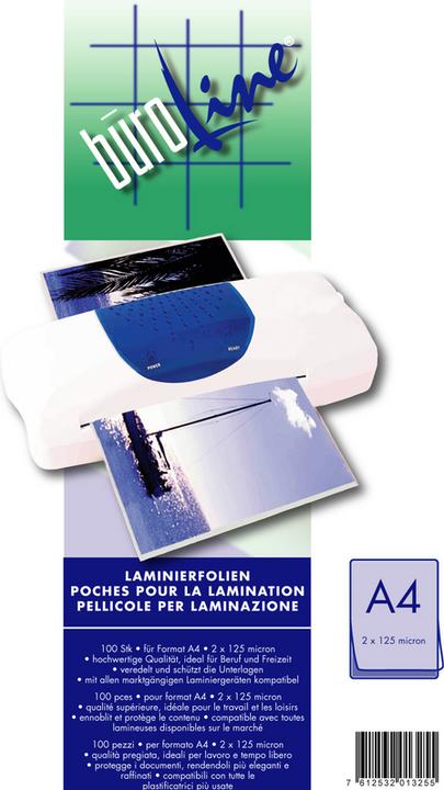 Image du produit BüroLine Feuilles de plastification (A4, 100 pièce(s), 125 µm)