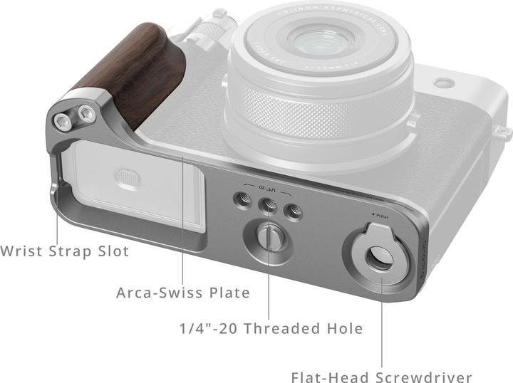 Produktbild SmallRig L-Winkel mit Holzgriff für FUJIFILM GFX100RF Silber
