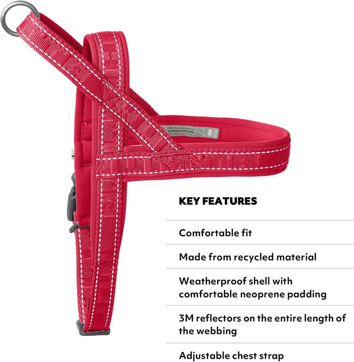 Actual product image Hurtta Casual harness ECO, 50-60 cm, ruby (Dog)