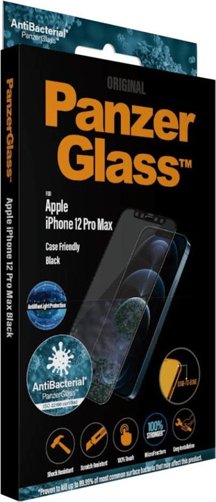 Actual product image PanzerGlass Case Friendly Black AB ABL (1 Piece, Apple iPhone 12 Pro Max)