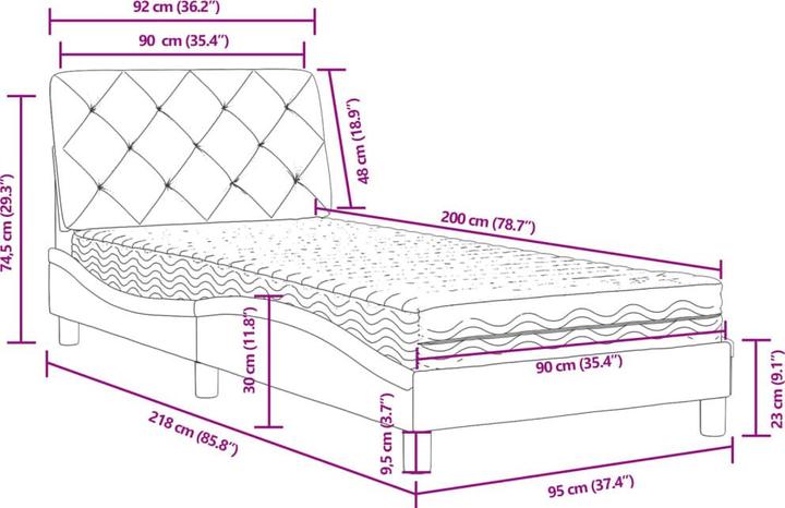 Produktbild vidaXL Julius (90 x 200 cm)