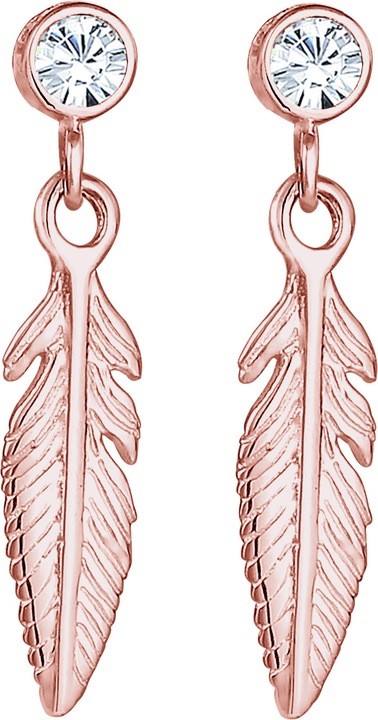 Produktbild Elli Ohrringe Feder Boho Hippie Kristalle Silber (Glaskristall, 925er Silber)