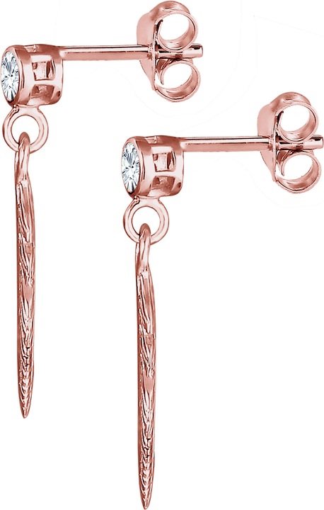 Produktbild Elli Ohrringe Feder Boho Hippie Kristalle Silber (Glaskristall, 925er Silber)