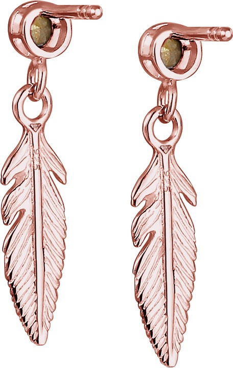 Produktbild Elli Ohrringe Feder Boho Hippie Kristalle Silber (Glaskristall, 925er Silber)