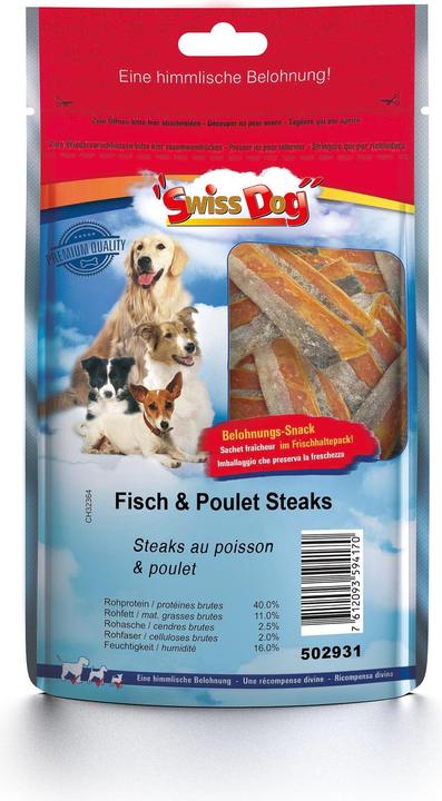 SwissDog Bistecche di pesce e pollo (Adulto, 1 pz., 80 g)