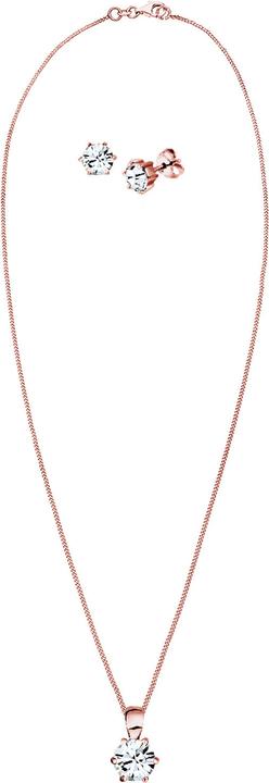 Immagine prodotto Elli Collana di cristallo, orecchini di cristallo (Argento 925 Oro rosa)